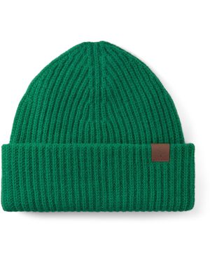 Mulberry Chunky Ribbed Beanie Emerald - Green
