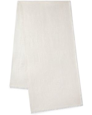 Mulberry Heritage Check & Tree Scarf Cream - White