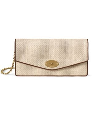 Mulberry Leather Darley Clutch Ecru-Bright Oak - Natural