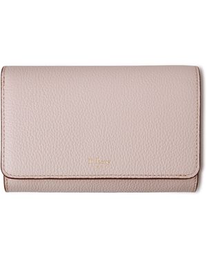 Mulberry Leather Medium Continental French Purse - Pink