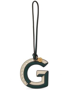 Mulberry Bi-colour Leather Keyring - Metallic
