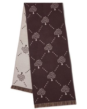Mulberry Diamond Tree Jacquard Scarf Ebony - Brown
