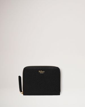 Mulberry Small Zip Around Purse In Black Small Classic Grain
