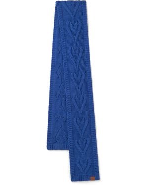 Mulberry Cable Knitted Heart Scarf Cobalt - Blue