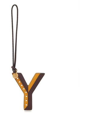 Mulberry Bi-colour Leather Keyring - Metallic
