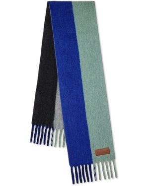 Mulberry Colour Block Textured Scarf Ebony-Cobalt - Blue