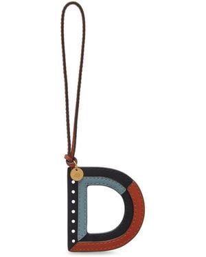 Mulberry Tri-colour Leather Keyring - Black