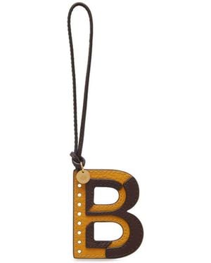 Mulberry Bi-colour Leather Keyring - Metallic