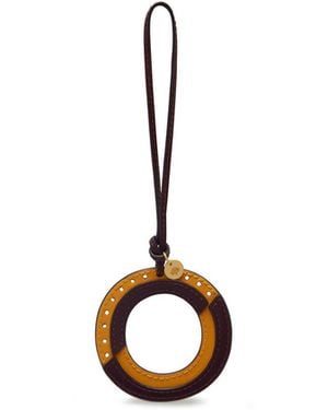 Mulberry Bi-color Leather Keyring - Brown