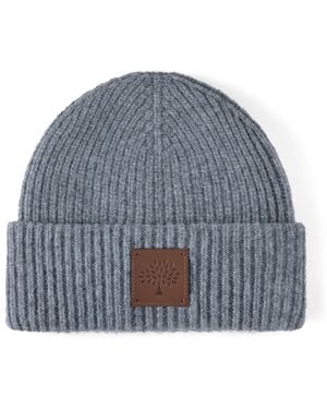 Mulberry Solid Wool Beanie Light Melange - Blue