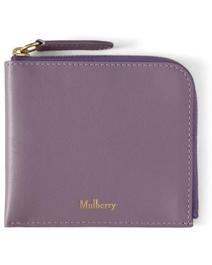 Mulberry Continental Half Zip Card Pouch Dusky Mauve - Purple