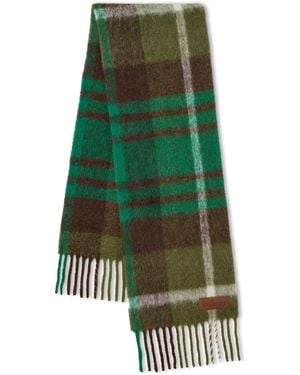 Mulberry Oversized Check Textured Scarf Juniper-Emeral - Green