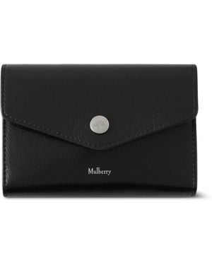 Mulberry Leather Press Stud Wallet - Black