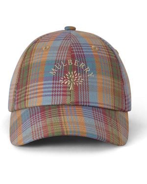Mulberry Check Baseball Cap Multicolour