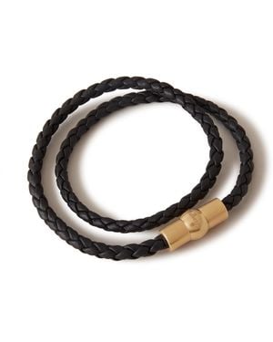 Mulberry Iris Double Leather Bracelet In Black Silky Calf