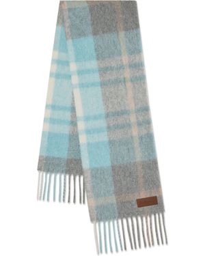 Mulberry Oversized Check Textured Scarf-Light - Blue