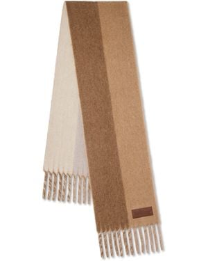 Mulberry Colour Block Textured Scarf Camel-Eggshell - Natural