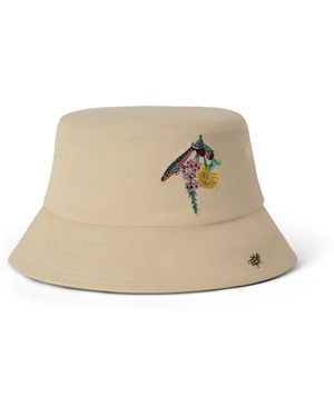 Mulberry Embroidered Bucket Hat - Natural