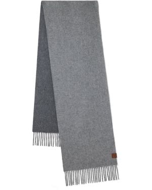 Mulberry Reversible Cashmere Bi-Colour Scarf Melange-Dark Gr - Grey