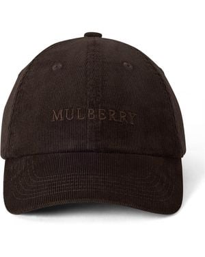 Mulberry Baby Corduroy Baseball Cap Ebony - Black