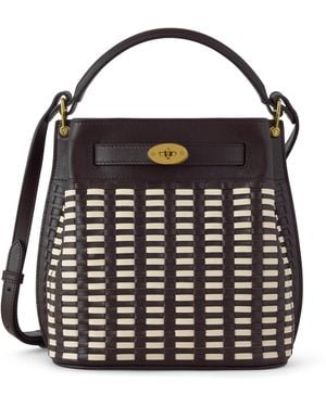 Mulberry Leather Islington Bucket Ebony-Eggshell - Black