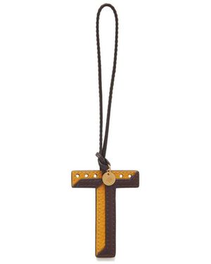 Mulberry Bi-colour Leather Keyring - Metallic