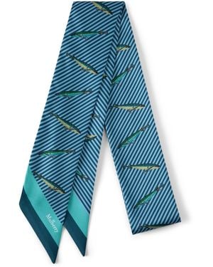 Mulberry Skinny Scarf - Blue