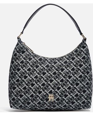 Tommy Hilfiger Iconic Tommy Denim-jacquard Shoulder Bag - Black