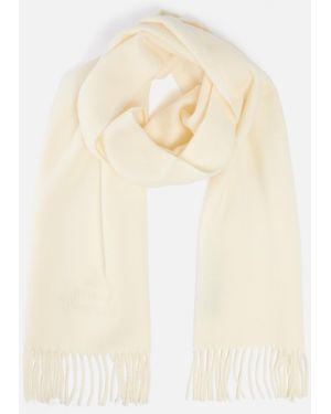 Vivienne Westwood Embroidered Wool Logo Scarf - Natural