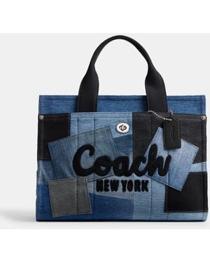 COACH Patchwork Denim Cargo Tote - Blue