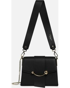 Strathberry Box Crescent Leather Shoulder Bag - Black