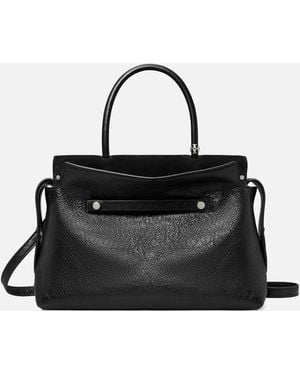 Tory Burch Mercer Distressed Leather Satchel - Black