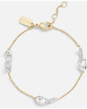 COACH Signature Pavé C Strand Gold-tone Bracelet - Metallic