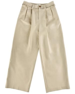 My Mum Made It Frill Cotton Pants - Natural