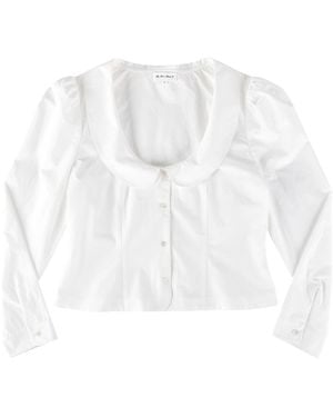 My Mum Made It Curved Collar Button Shirt - White