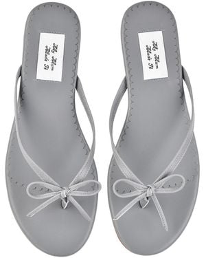 My Mum Made It Ribbon Stitch Flip Flops - Gray