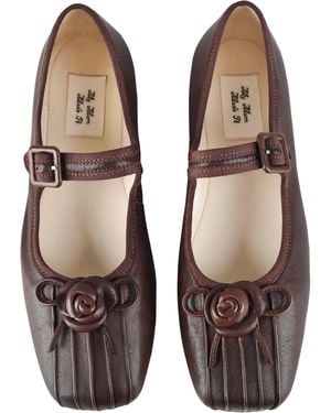 My Mum Made It Rosette Leather Mary Janes - Metallic