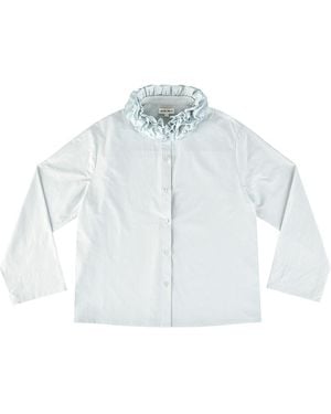 My Mum Made It Cotton Ruffle Blouse - Blue