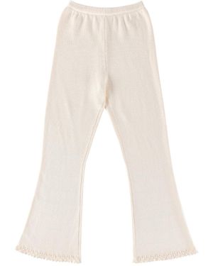 My Mum Made It Lace Knit Pant - White