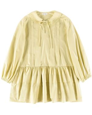My Mum Made It Tiered Collar School Dress - Metallic