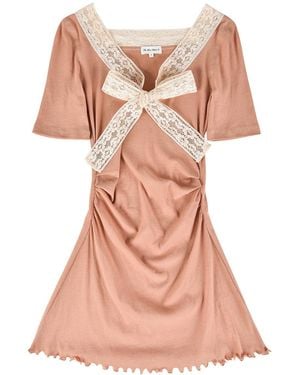 My Mum Made It Lace Bow Mini Dress - Pink