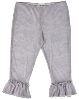 My Mum Made It Ruffle Capri Pants - Gray