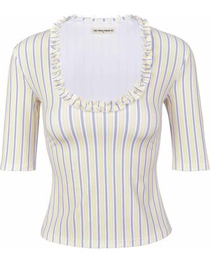 My Mum Made It Ruffle Beach Top - White