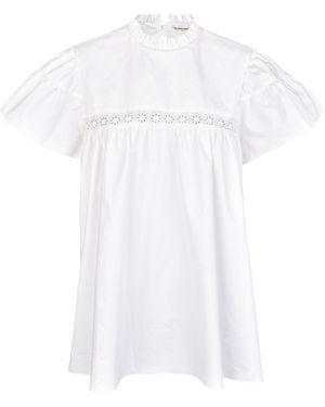 My Mum Made It Cap Sleeve Babydoll Blouse - White