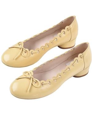 My Mum Made It Ribbon Stitch Ballet Pumps - Natural