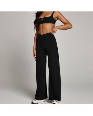 Mp Studio Cross Over Wide Leg Legging - Black