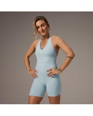 Mp Mono Corto Con Cuello Halter En Contraste De X Tatiana - Azul