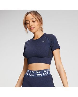 Mp Curve Crop Short Sleeve T-Shirt - Blue