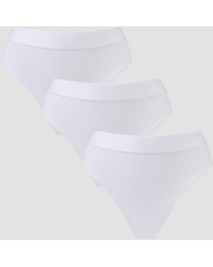 Mp Tanga De Talle Medio Para Mujer De (Paquete De 3) - Blanco