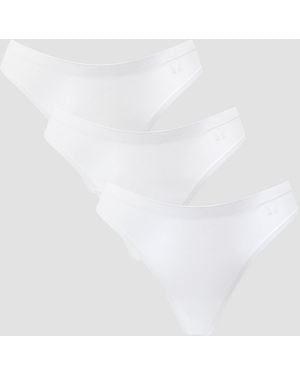 Mp Tanga De Talle Medio Que No Deja Marcas Para Mujer De (Paquete De 3) - Blanco